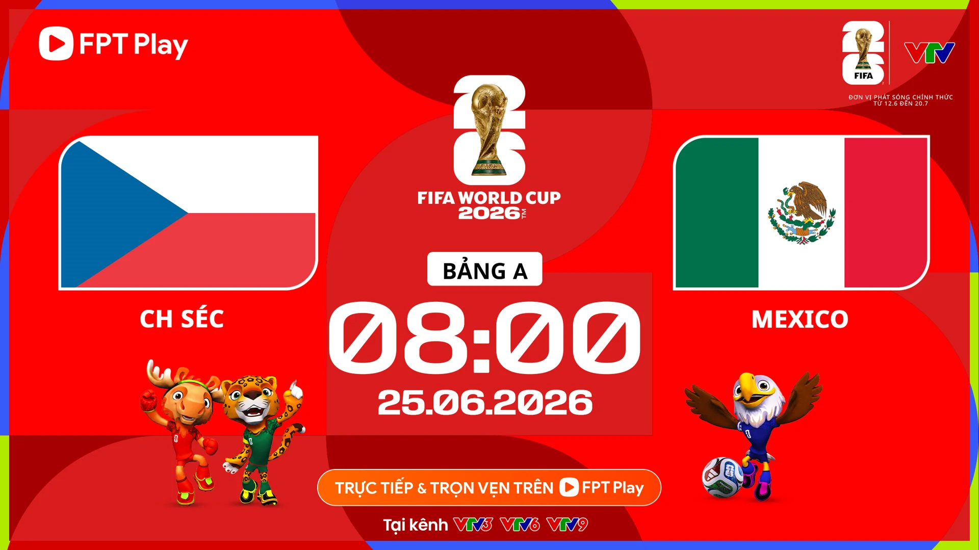 Link xem trực tiếp CH Séc và Mexico (bảng A World Cup 2026)

